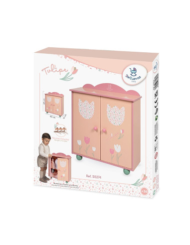 Armario de Madera para Muñecas Tulipe con Perchas