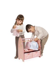 Armario de Madera Montessori para Muñecas Tulipe con Perchas 2