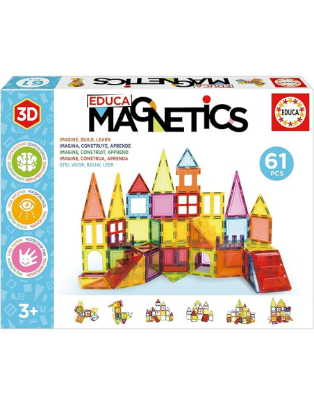 Magnetics | Juego Educativo de construcción 3D magnético con 61 Piezas