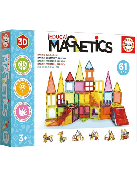 Magnetics | Juego Educativo de construcción 3D magnético con 61 Piezas