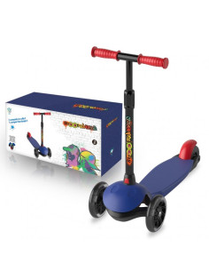 Patinete 3 Ruedas Azul + Luces Led 2