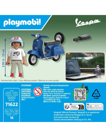 Playmobil Vespa 150 Sprint Veloce Azul 1969