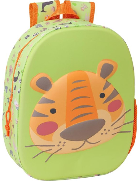 TIGER 3D - Mochila Escolar, con Diseño 3D 33cm