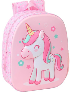 UNICORN 3D - Mochila Escolar, con Diseño 3D 33cm