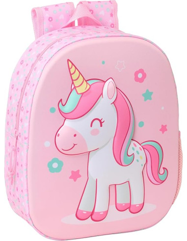 UNICORN 3D - Mochila Escolar, con Diseño 3D 33cm
