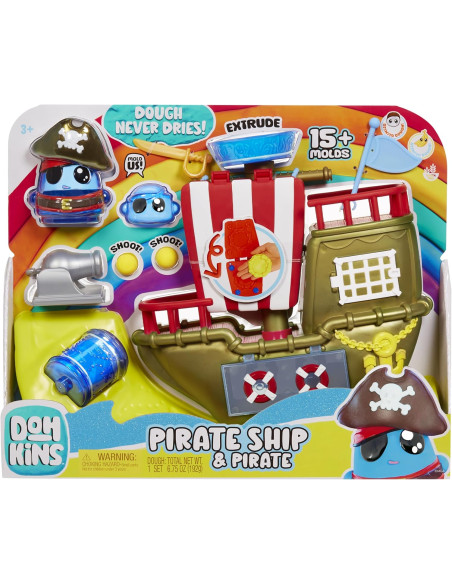 DohKins Pirate Ship Playset & Pirate - Masa que Nunca se Seca
