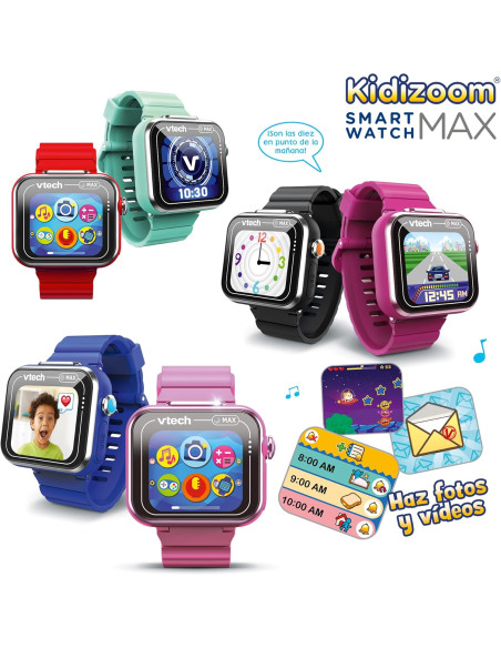 VTech - Kidizoom Smartwatch MAX Aguamarina, Reloj Inteligente para niños