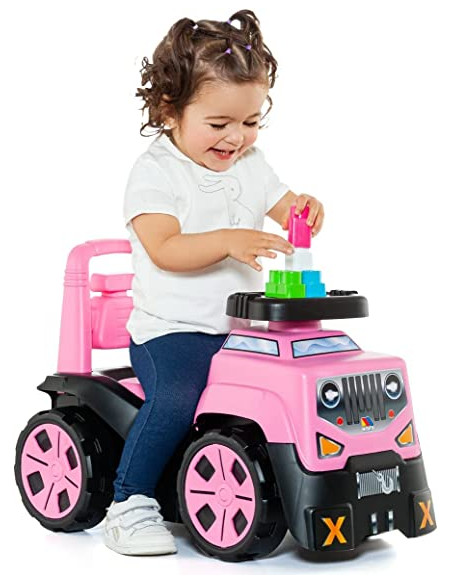 Correpasillos SUV 3 en 1 Rosa + Juego de Bloques