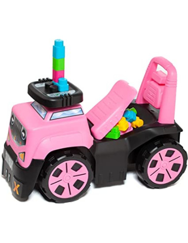 Correpasillos SUV 3 en 1 Rosa + Juego de Bloques