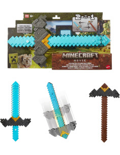 Minecraft La Pelicula Espada Pico Transformable 
