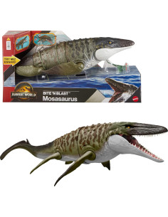 Figura de acción Mosasaurio Mordedor + Dilofosaurio –...