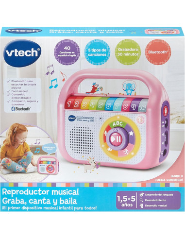 Reproductor Musical Graba Canta y Baila Rosa