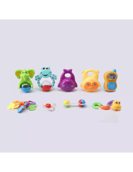 Buhito Sonajero 9 Piezas – Juego sensorial para bebés