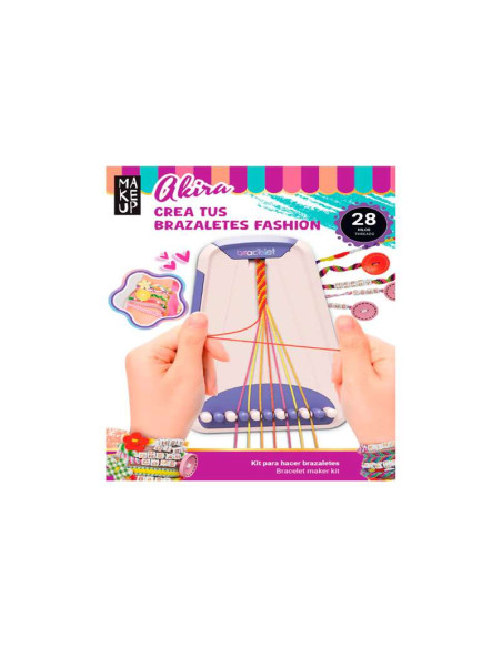 Make Up Crea tus Brazaletes Fashion – Kit con telar y 28 hilos en 14 colores (6+)