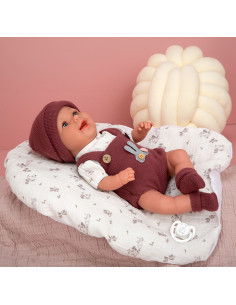 Muñeca Elegance con peso 35 cm Gadi Granate con cojin