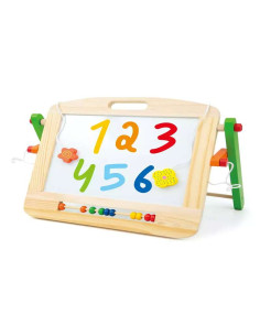 Pizarra de madera 2 en 1 con ábaco de colores 2