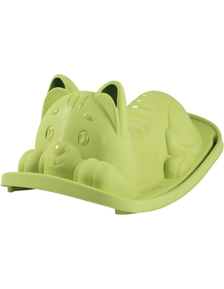 Life Balancín Gato Verde - Asiento Ergonómico, Orejas para Agarre, Anti-UV, Plástico Reciclado