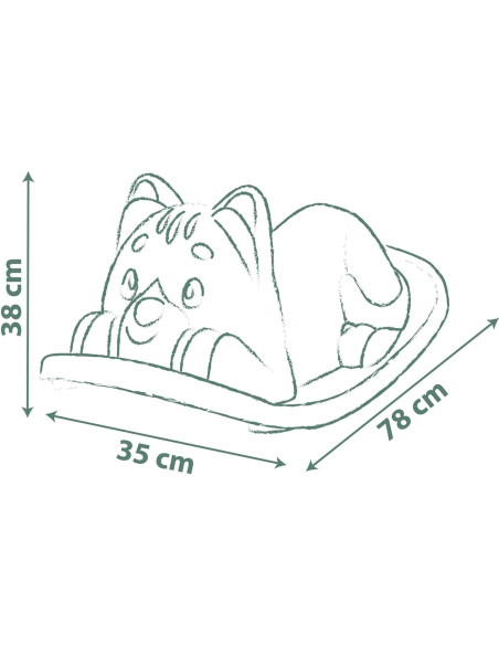 Life Balancín Gato Verde - Asiento Ergonómico, Orejas para Agarre, Anti-UV, Plástico Reciclado