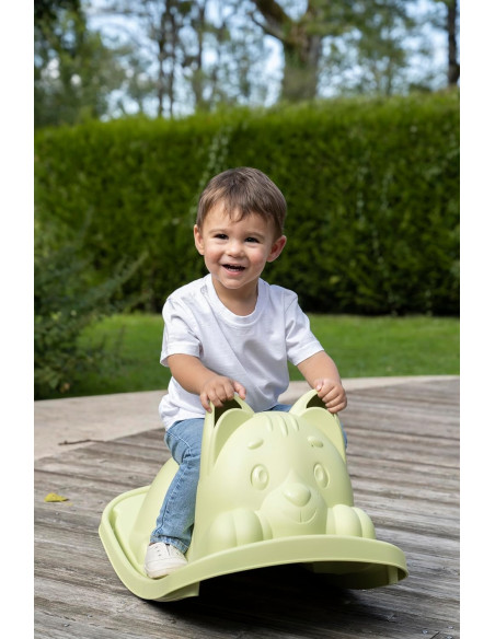 Life Balancín Gato Verde - Asiento Ergonómico, Orejas para Agarre, Anti-UV, Plástico Reciclado