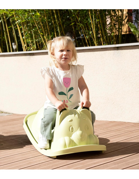 Life Balancín Gato Verde - Asiento Ergonómico, Orejas para Agarre, Anti-UV, Plástico Reciclado