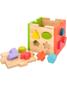  Cubo Actividades Encajar Piezas Madera 2