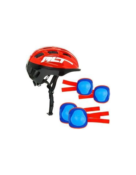 Set Casco + Protecciones Rojo