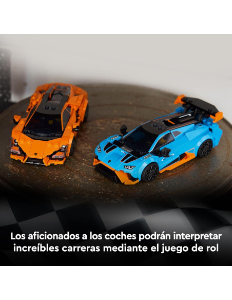 LEGO 77238 Speed Champions Lamborghini Revuelto y Huracán STO - Maquetas de Coches de Carreras