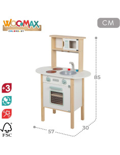 Cocinita de Madera, Cocina de Juguete, 57x30x85 cm 2