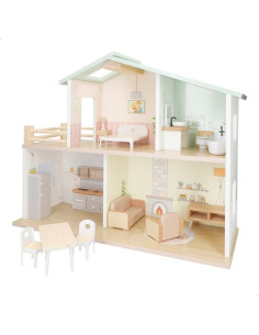 Casa De Muñecas Madera Con Muebles Y Accesorios 52x20x40 Cm