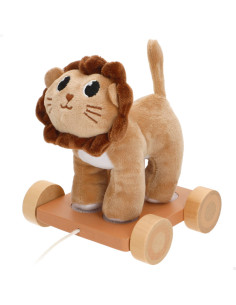 Arrastre madera & peluche animal surtidos +12m 