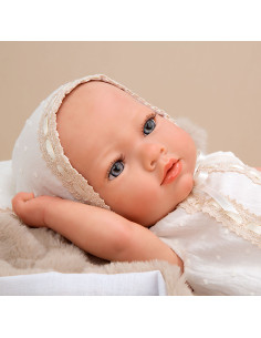 Bebé Reborn Jade marrón con manta 38 cm 2