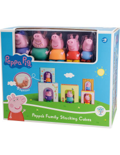 Peppa Pig - 5 Cubos apilables y 5 Figuras de Peppa Pig -...