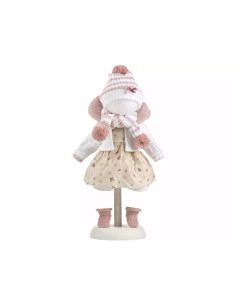 Vestido Muñeca 38 Cm Con Gorro, Bufanda y Calcetines