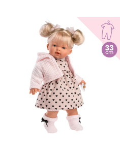 Conjunto vestido corazones para muñeca de 33 cm 2