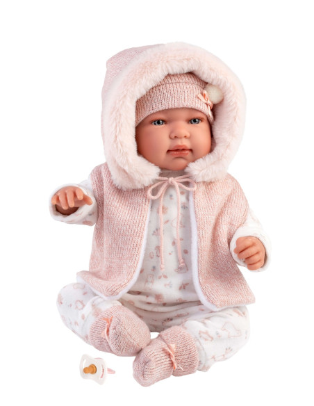 Tina Recien Nacido 44 Cm Pelele Rosa Con Capucha 44 cm