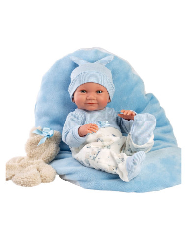 Nico Recien NacidoCojin Celeste Con Osito 40 cm
