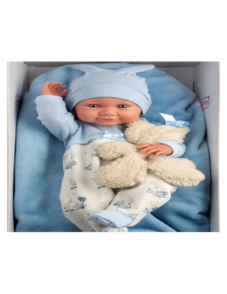 Nico Recien NacidoCojin Celeste Con Osito 40 cm