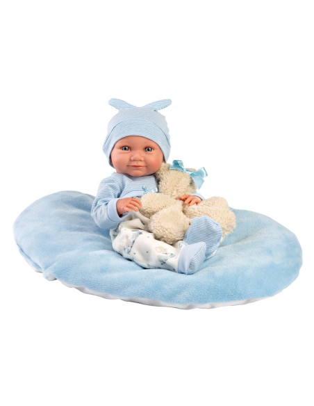 Nico Recien NacidoCojin Celeste Con Osito 40 cm