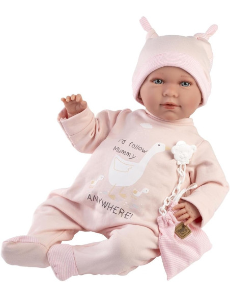 Muñeca Mimi Recien Nacido Llorona con Pijama Rosa 42Cm