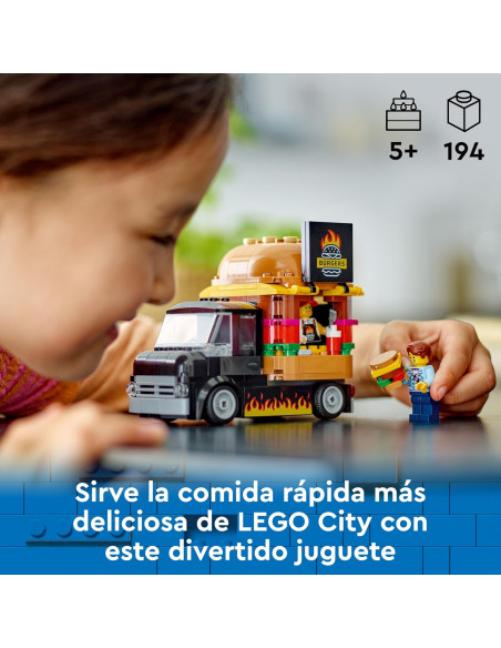 LEGO City Camión Hamburguesería, Food Truck de Juguete