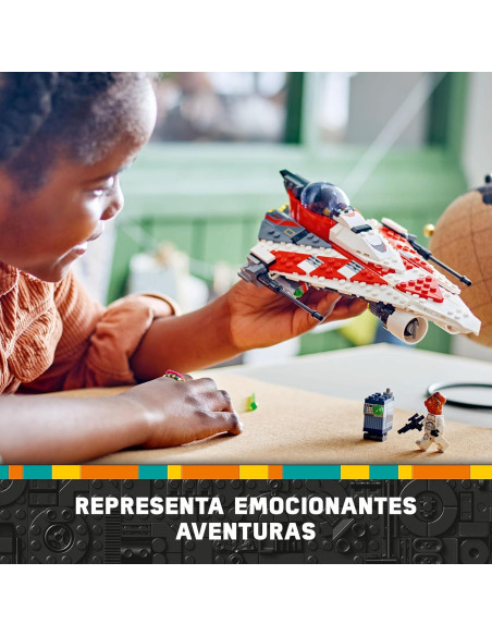 LEGO 75388 Star Wars Caza Estelar del Jedi Bob, Maqueta de Nave