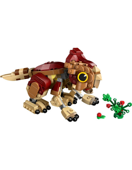 LEGO Jurassic World Dolores Bebé: Aquilops - Figura de Dinosaurio de Juguete con Planta y Flores