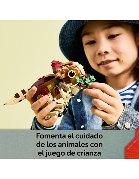 LEGO Jurassic World Dolores Bebé: Aquilops - Figura de Dinosaurio de Juguete con Planta y Flores