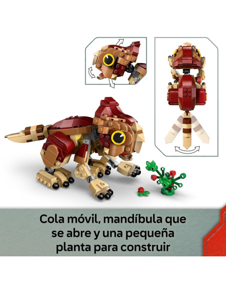 LEGO Jurassic World Dolores Bebé: Aquilops - Figura de Dinosaurio de Juguete con Planta y Flores