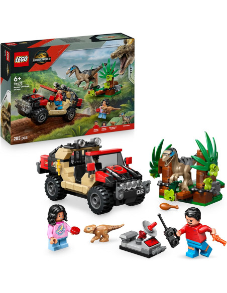 LEGO Jurassic World Huida en Todoterreno y Raptor al Acecho