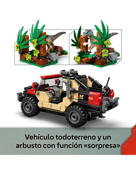LEGO Jurassic World Huida en Todoterreno y Raptor al Acecho