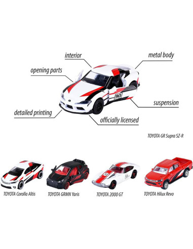 Majorette Set 5 Vehiculos Toyota Racing