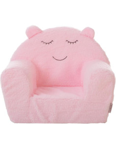 Sofá de borreguillo rosa