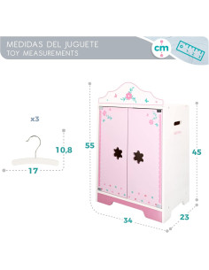 Armario de Madera para Ropa de Muñecas, Armarios de... 2