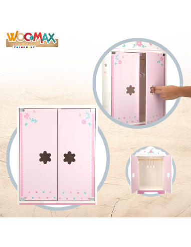 Armario de Madera para Ropa de Muñecas,...